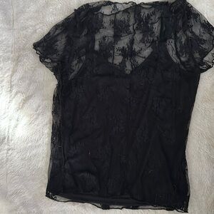 Medium black lace shirt